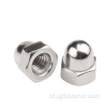 Din1587 stainless steel acorn hexagon mur m4m5m6m8 hexagon kubah kacang topi panjang